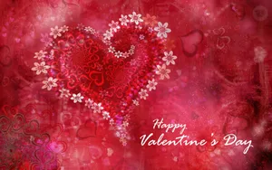 Happy Valentine’s Day Floral Heart Wallpaper