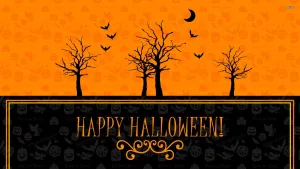Happy Vintage Halloween Poster Wallpaper