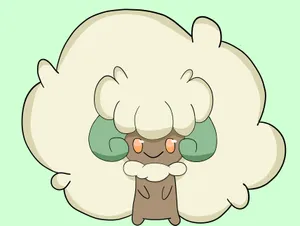Happy Whimsicott Green Background Wallpaper