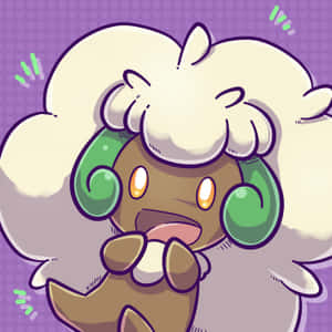 Happy Whimsicott Purple Background Wallpaper