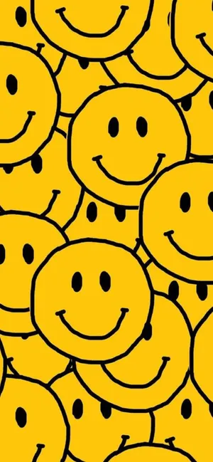 Happy Yellow Smiley Faces Pattern.jpg Wallpaper