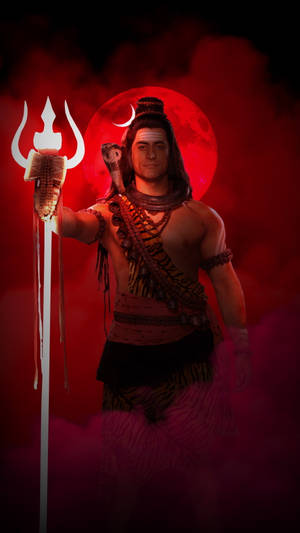 Har Har Mahadev Red Wallpaper