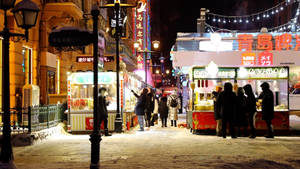 Harbin Food Stalls Wallpaper