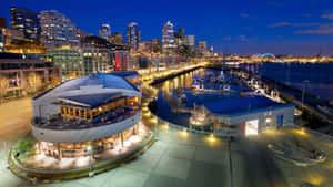 Harbor Side Seattle At Night Wallpaper