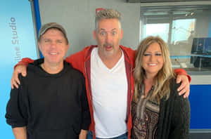 Harland Williamswith Friendsat Radio Studio Wallpaper