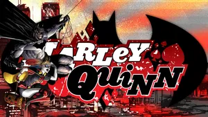 Harley Quinn Batman Action Illustration Wallpaper
