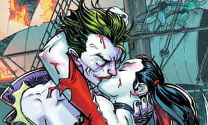 Harley Quinn Joker Comic Kiss Wallpaper