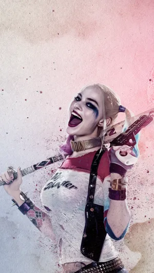 Harley Quinn Joyful Pose Wallpaper