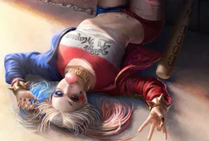 Harley Quinn Reclining Artwork Wallpaper