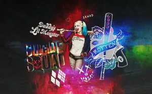 “harley Quinn's Wild And Rebellious Style In The Suicide Squad Movie” Wallpaper