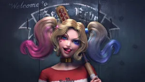 Harley Quinn Wielding Her Iconic Baseball Bat Wallpaper