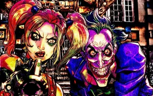 Harley Quinnand Joker Graffiti Art Wallpaper