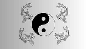 Harmonious Yin Yang Fish Symbol Wallpaper