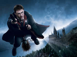 Harry Potter Landscape Riding Broom Wallpaper