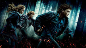 Harry Potter Landscape Ron Hermione Running Wallpaper