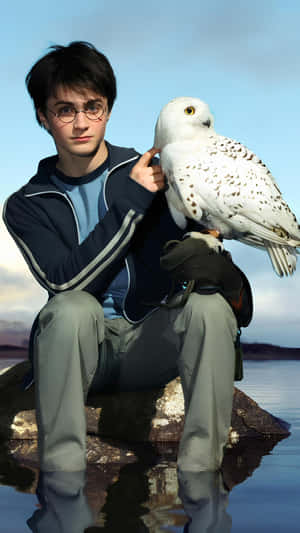 Harry Potter With Hedwig Wallpaper