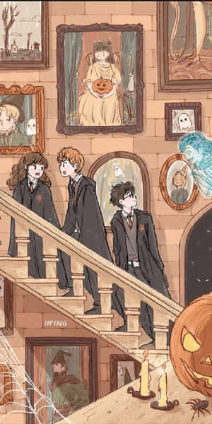 Harry, Ron And Hermione - The Golden Trio Wallpaper