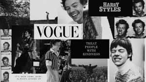 Harry Styles Poses In Black And White Wallpaper