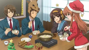 Haruhi Suzumiya And Sos Brigade In A Colorful, Vibrant Wallpaper Wallpaper