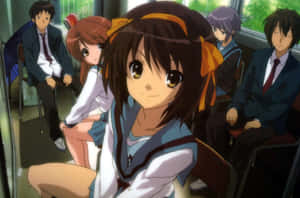 Haruhi Suzumiya, The Spirited High School Girl Leading The Sos Brigade Wallpaper