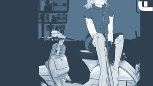Haruko Haruhara With Guitars From Flcl Anime Series Wallpaper