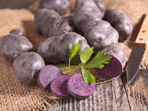 Harvesting Purple Potatoes Wallpaper