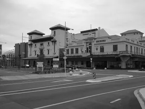 Hastings_ New_ Zealand_ Historic_ Buildings_ B W Wallpaper