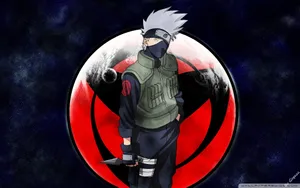 Hatake Kakashi With The Iconic Mangekyo Sharingan Wallpaper