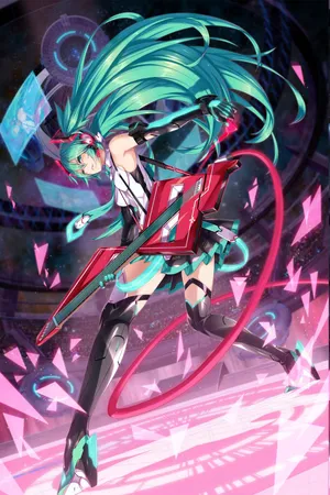 Hatsune Miku Red Rockstar Idol Phone Wallpaper