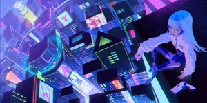 Hatsune Miku Vaporwave Anime Wallpaper