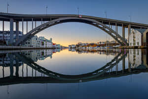 Haugesund Arch Bridge Reflection Wallpaper