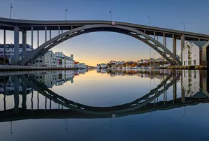 Haugesund Arch Bridge Reflection Wallpaper
