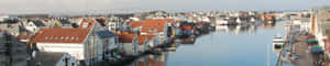 Haugesund Waterfront Panorama Wallpaper