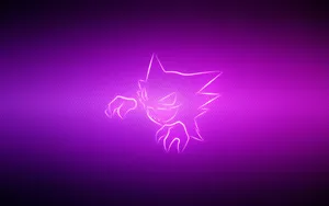Haunter Pokemon In A Mysterious, Purple Haze Wallpaper