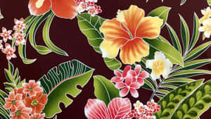 Hawaiian Floral Pattern Wallpaper