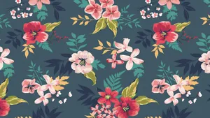 Hawaiian Floral Pattern Wallpaper