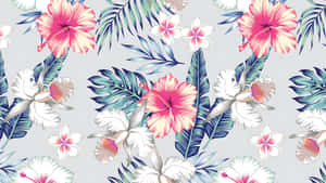Hawaiian Floral Pattern Wallpaper