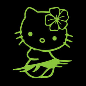 Hawaiian Hello Kitty Neon Outline Wallpaper