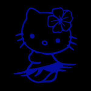 Hawaiian Hello Kitty Outline Wallpaper