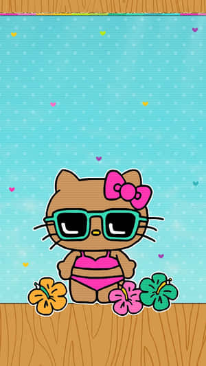 Hawaiian Hello Kitty Summer Vibes Wallpaper