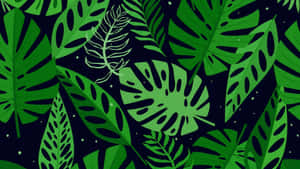 Hawaiian Tropical Leaf Pattern Wallpaper