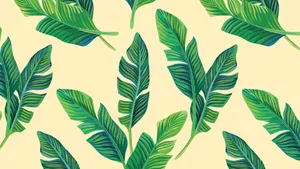Hawaiian Tropical Leaf Pattern Wallpaper