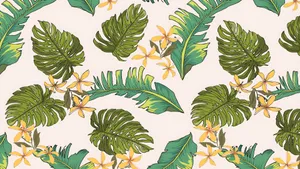 Hawaiian Tropical Leaf Pattern Wallpaper