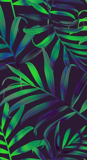 Hawaiian Tropical Leaf Pattern Wallpaper