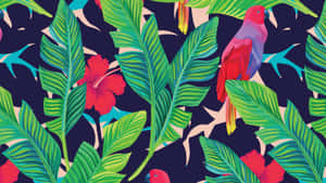 Hawaiian Tropical Pattern Wallpaper