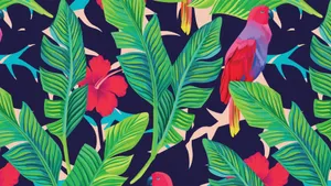 Hawaiian Tropical Pattern Wallpaper