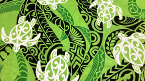Hawaiian Turtle Tribal Pattern Wallpaper