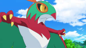 Hawlucha Blue Cloudy Sky Wallpaper