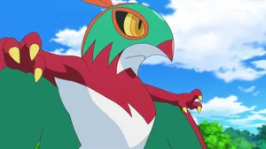 Hawlucha Blue Cloudy Sky Wallpaper