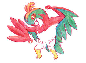 Hawlucha Colored Pencil Artwork Wallpaper